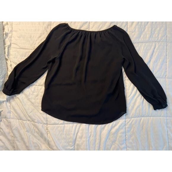 Appraisal Black Blouse Embroidered Crochet Women's Medium Office Career Boho - Picture 5 of 6